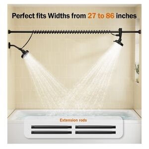 Adjustable Black Double Shower Head